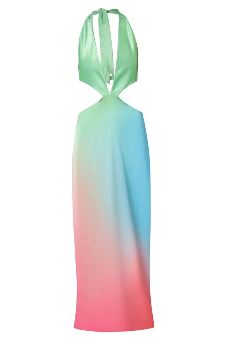 Robe dos nu effet Tie and Dye Rafia – Image 3