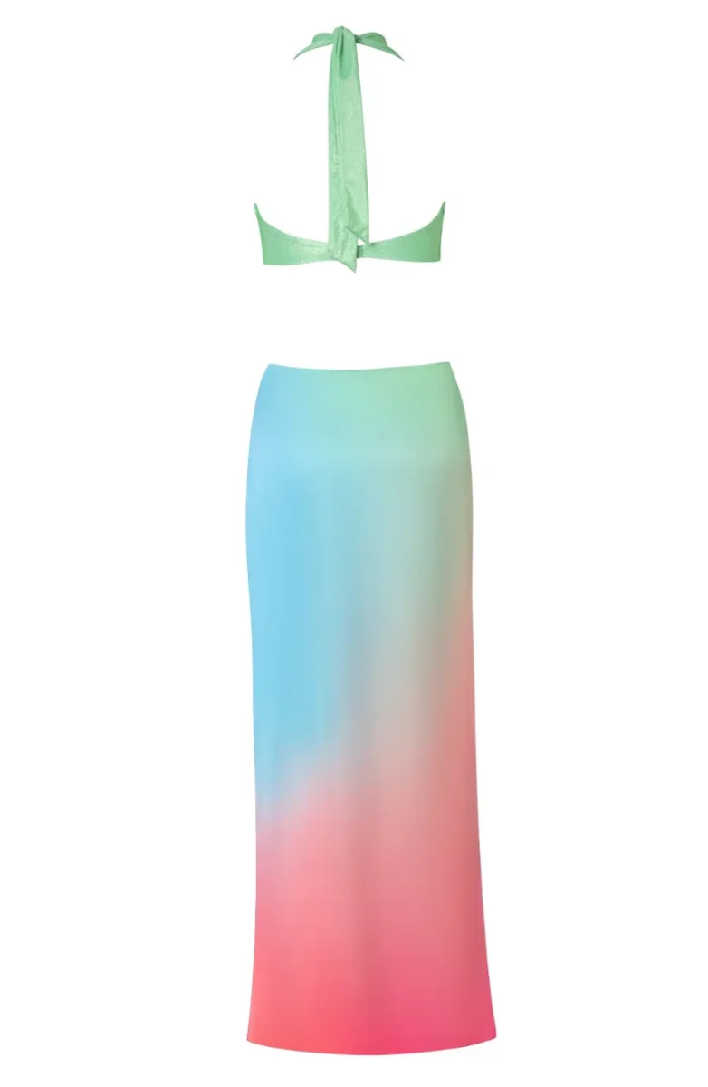 Robe dos nu effet Tie and Dye Rafia – Image 4