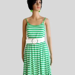 Robe à rayures VERTE femme