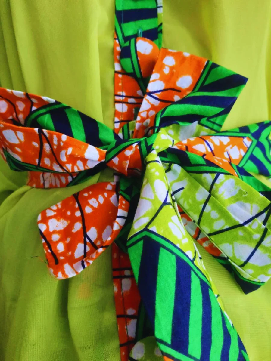 Ensemble-pantalon VERT ANIS en WAX fait main – Image 5