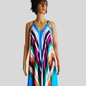 Robe dos plongeant MULTICOLORE à rayures