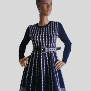 Robe-pull BLEU FONCÉ à rayures femme