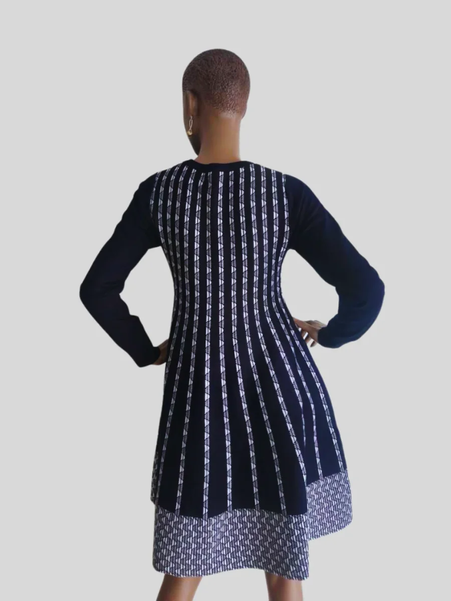 Robe-pull BLEU FONCÉ à rayures femme – Image 5