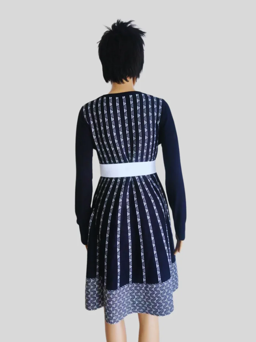 Robe-pull NOIRE à rayures femme – Image 4