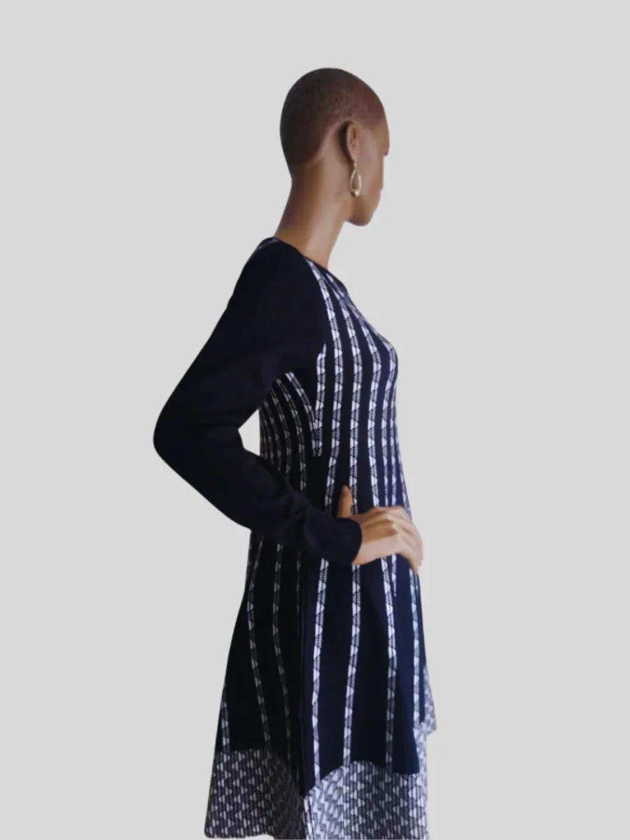Robe-pull BLEU FONCÉ à rayures femme – Image 4
