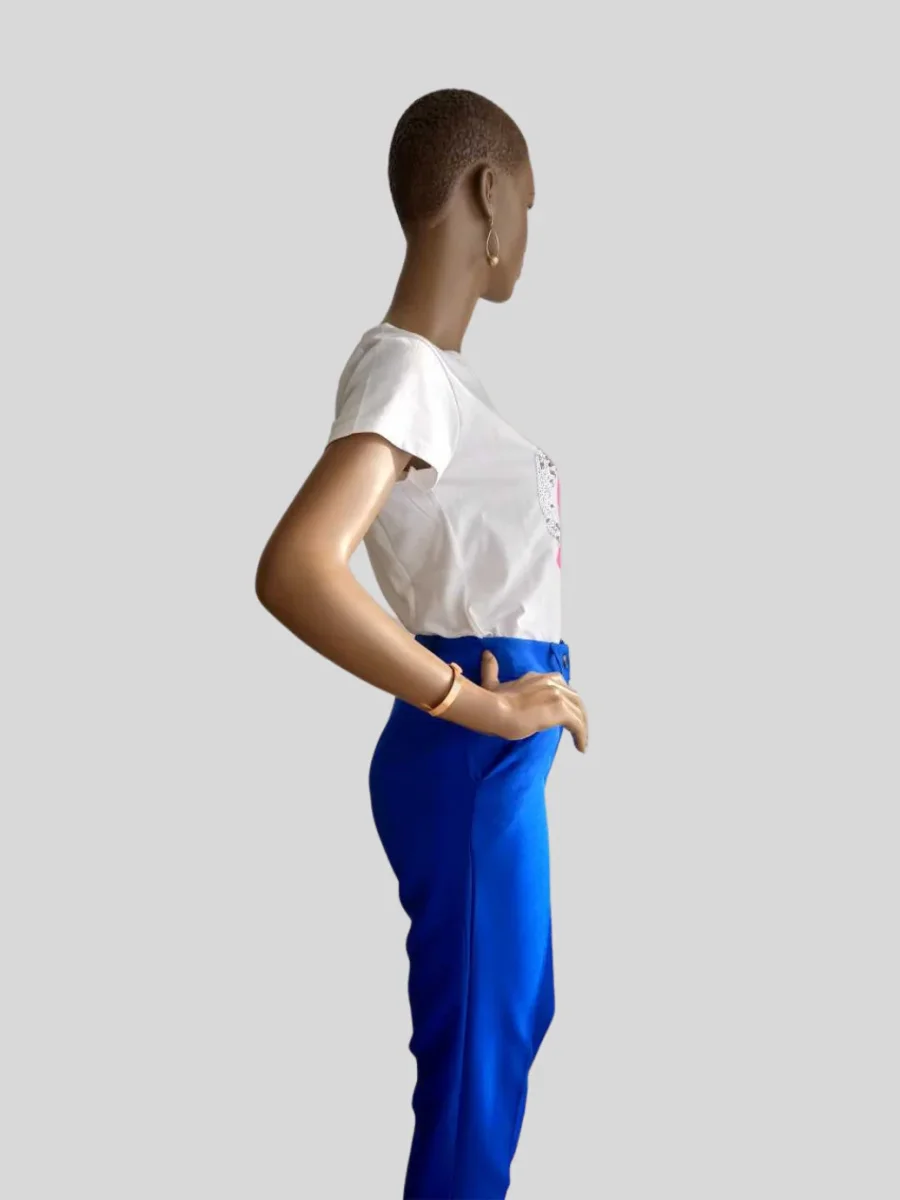 Pantalon BLEU ÉLECTRIQUE élégant – Image 3