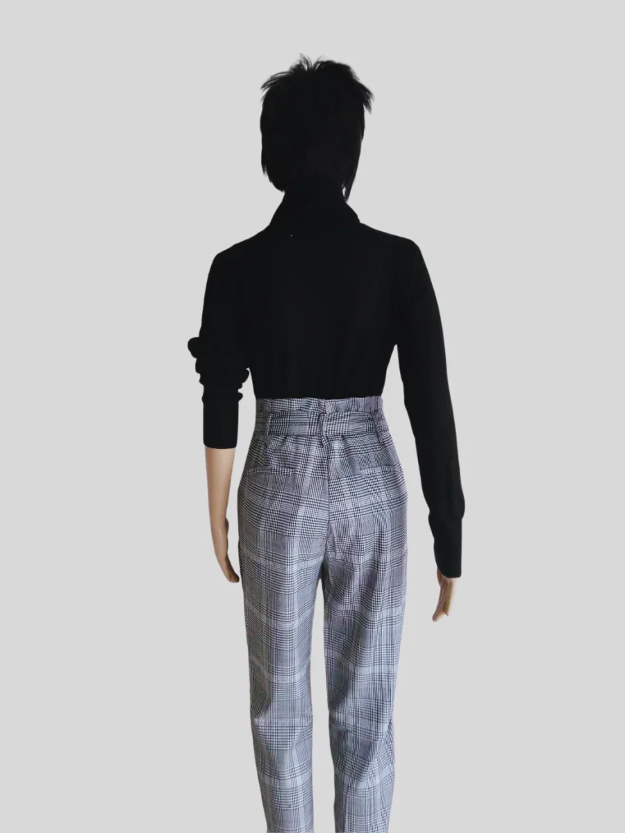 Pantalon GRIS à pinces taille haute – Image 4