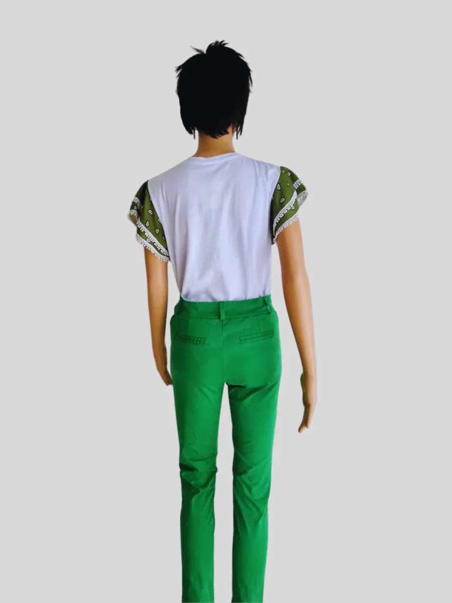 Pantalon femme VERT en coton – Image 5