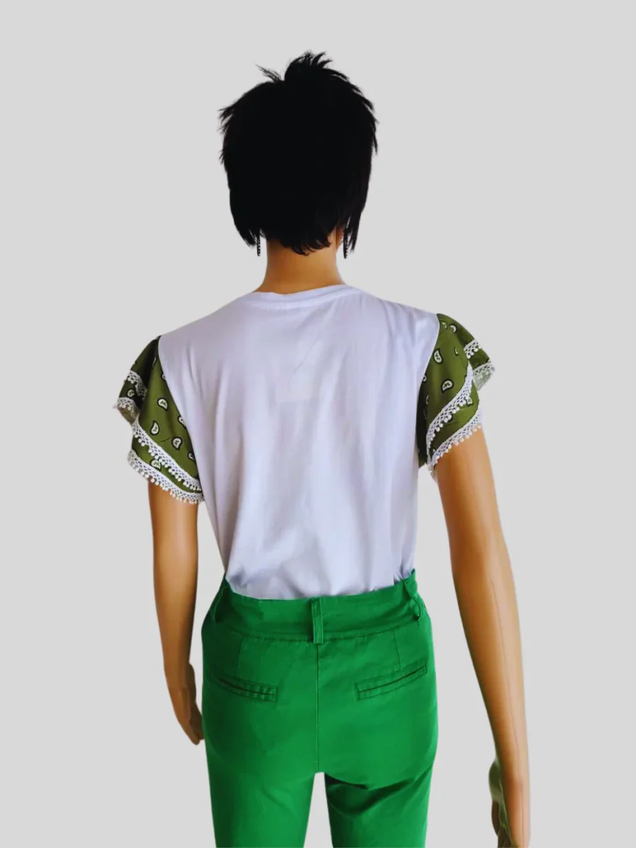 Pantalon femme VERT en coton – Image 4