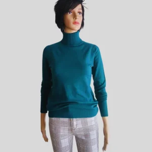 Pull BLEU SARCELLE à col roulé