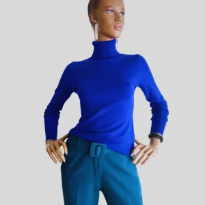 Pull BLEU ÉLECTRIQUE à col roulé