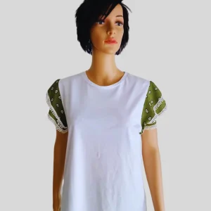 T-Shirt VERT MILITAIRE à volants