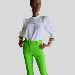 Pantalon cigarette VERT POMME