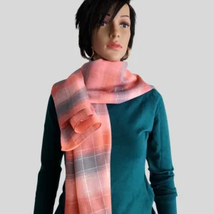 Foulard CORAIL scintillant à carreaux