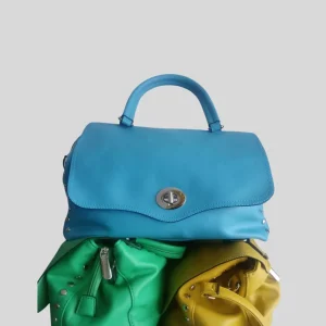 Sac à main BLEU TURQUOISE avec clous