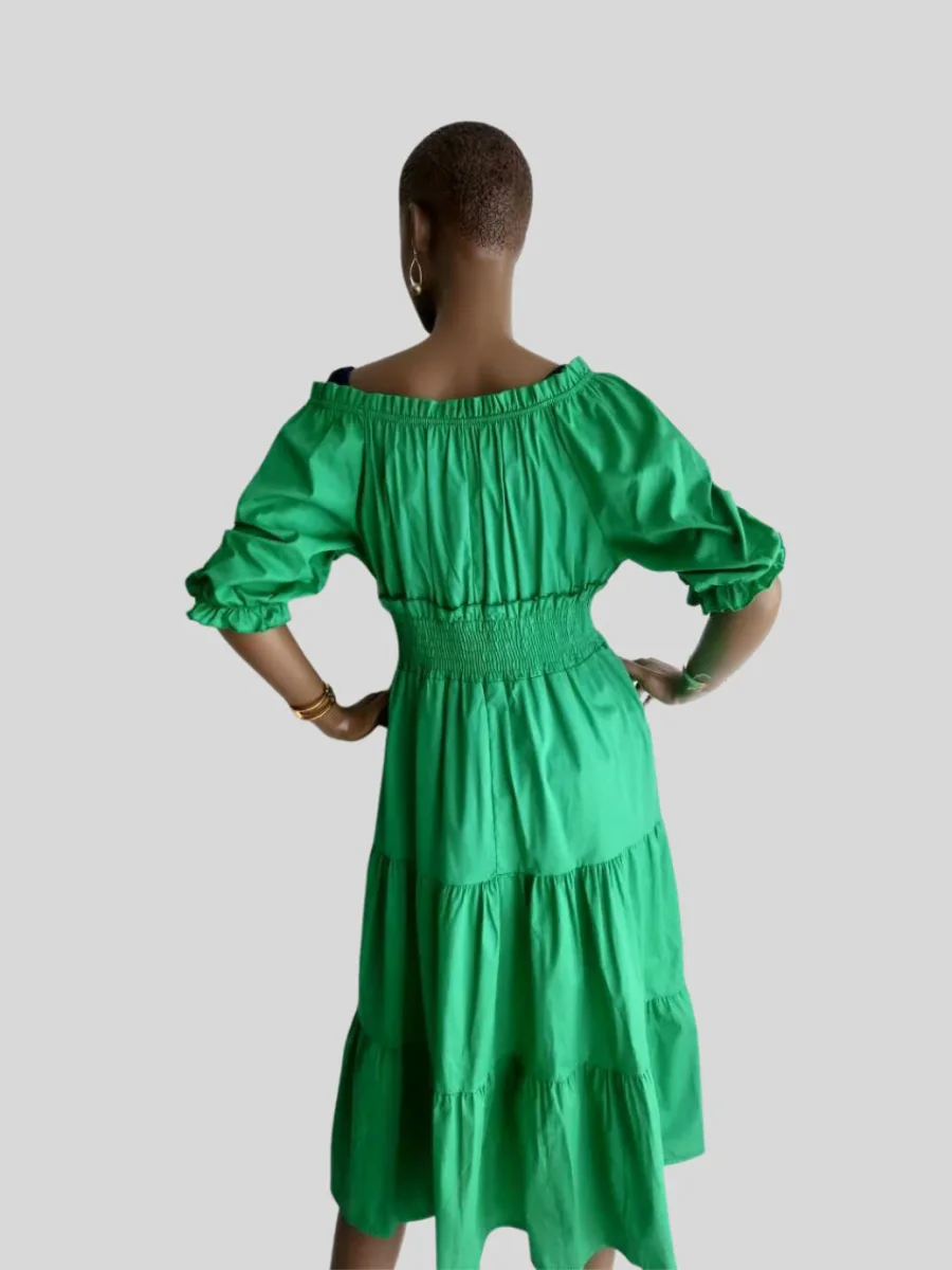 Robe VERT JADE à volants femme – Image 4