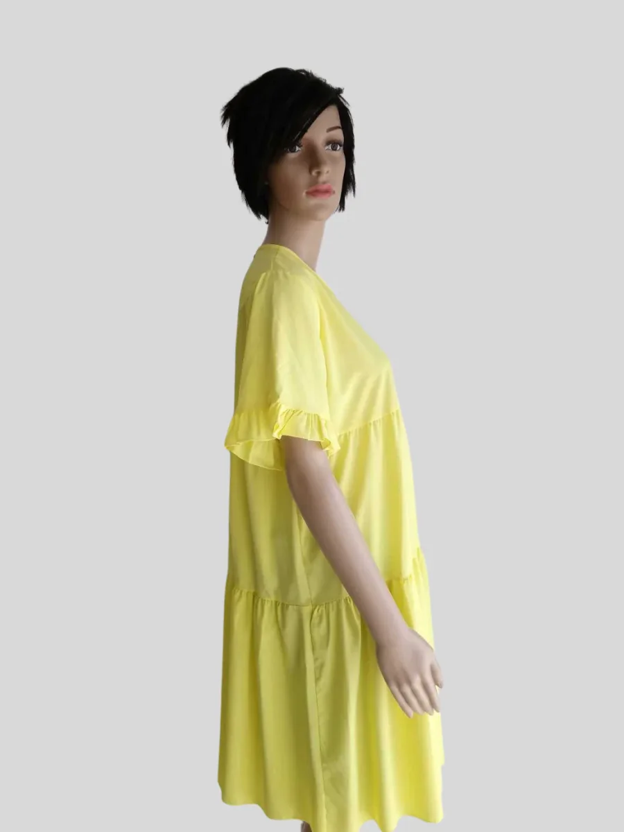 Robe JAUNE à manches à volants – Image 5
