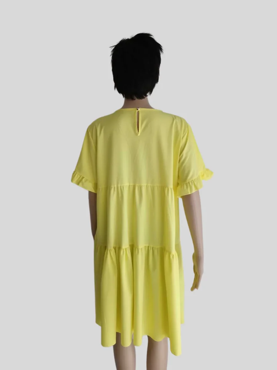 Robe JAUNE à manches à volants – Image 6