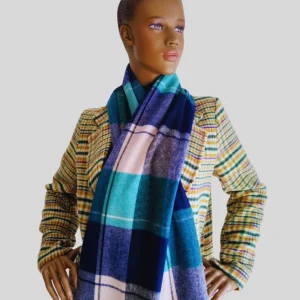 Écharpe VERTE imprimée à carreaux