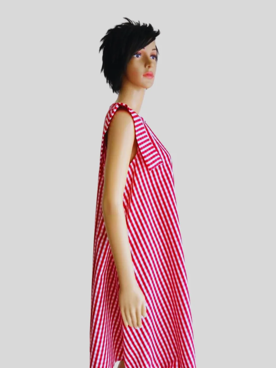 Robe ROUGE à carreaux femme – Image 5
