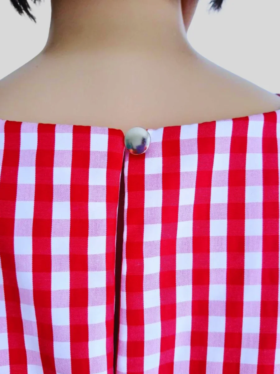 Robe ROUGE à carreaux femme – Image 8