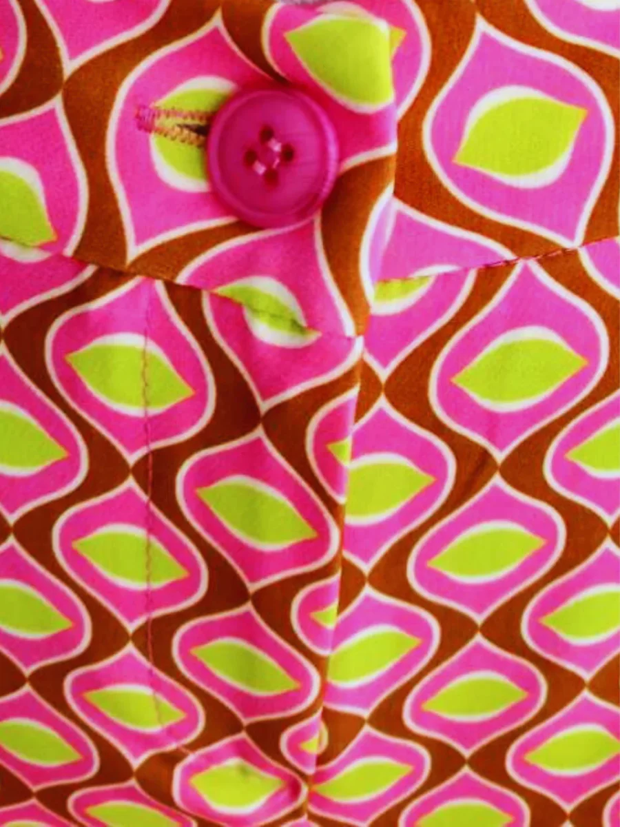 Pantalon femme 7/8 ROSE ORANGÉ imprimé – Image 5