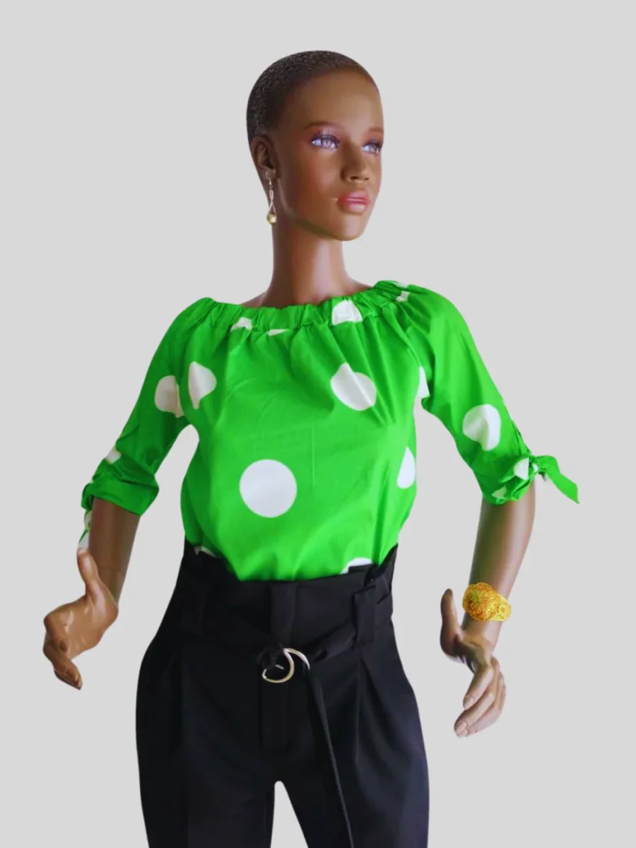 Pantalon taille haute NOIR à nouer – Image 2