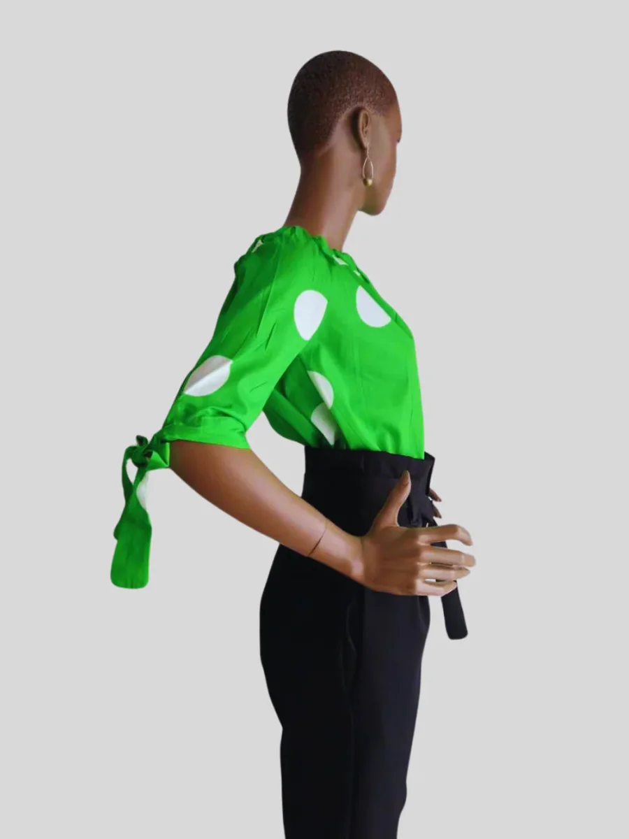 Pantalon taille haute NOIR à nouer – Image 4