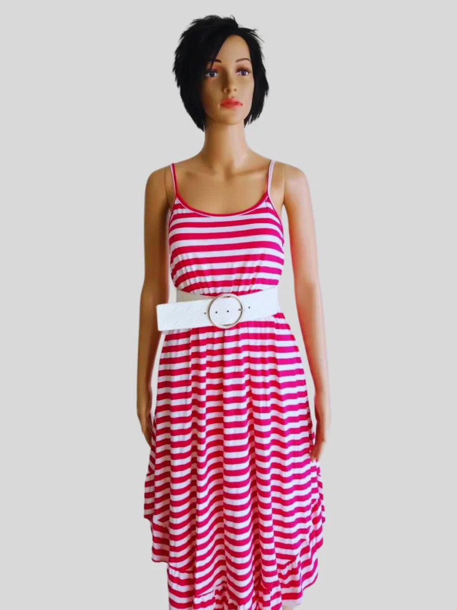 Robe ROSE FUCHSIA à rayures – Image 6