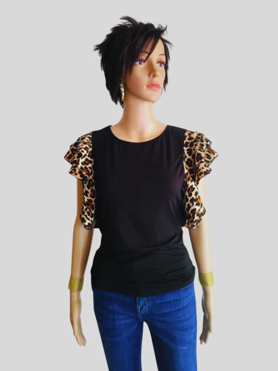 T-shirt léopard à volants – Image 6