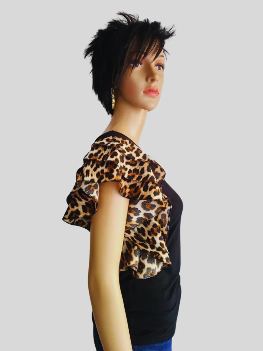 T-shirt léopard à volants – Image 4