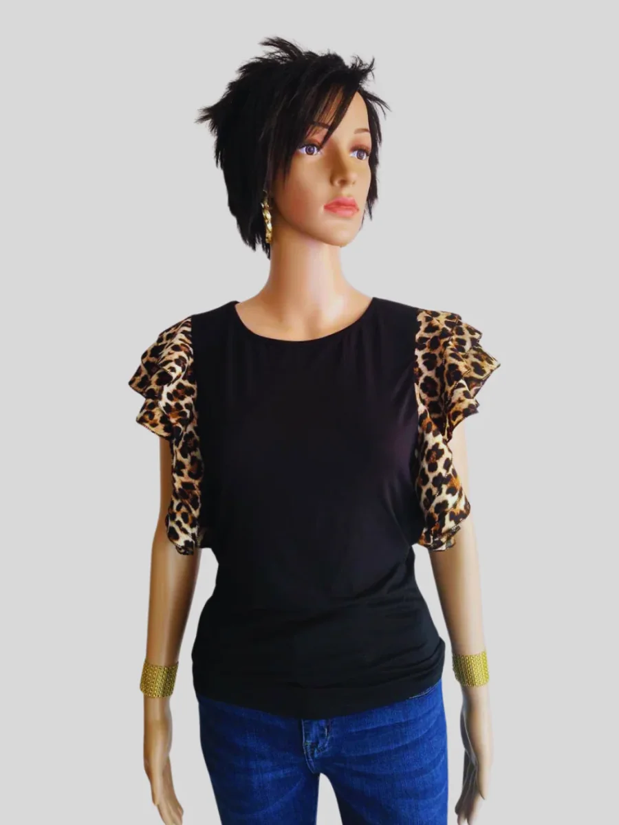 T-shirt léopard à volants – Image 3
