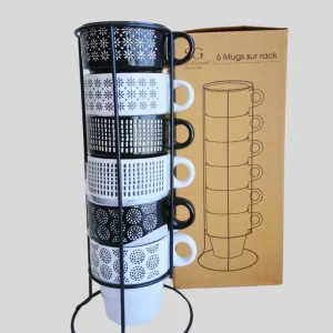 Lot de 6 mugs sur rack SECRET DE GOURMET