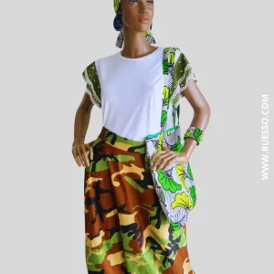 Bandeau foulard en Wax FLEUR DE MARIAGE - accessoire cheveux femme fait main en France