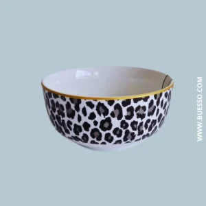 Bol imprimé léopard, liséré doré, 13.5 cm