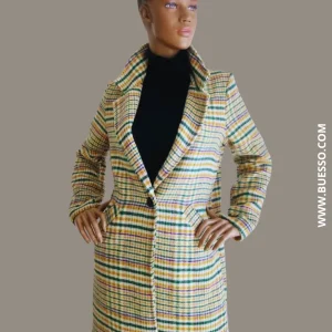 Manteau VERT imprimé à carreaux