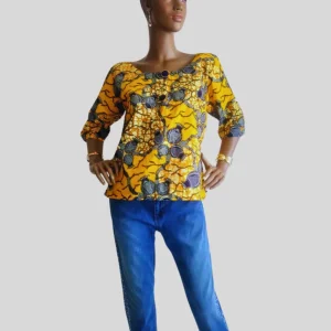 Top en WAX "MODE POPO" JAUNE MOUTARDE