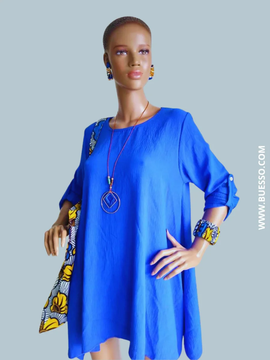 Robe BLEUE ÉLECTRIQUE avec collier intégré – Image 6