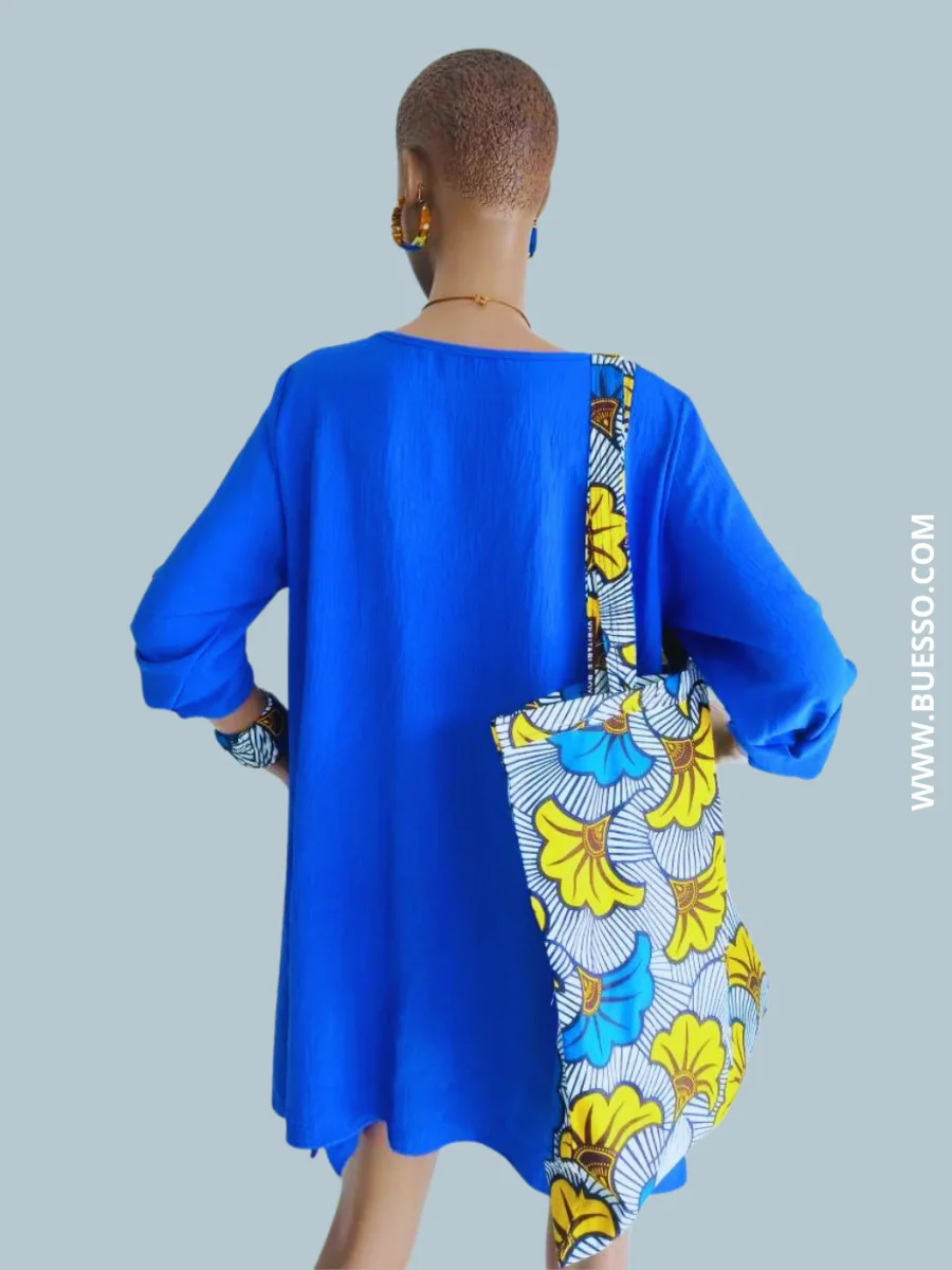 Robe BLEUE ÉLECTRIQUE avec collier intégré – Image 5