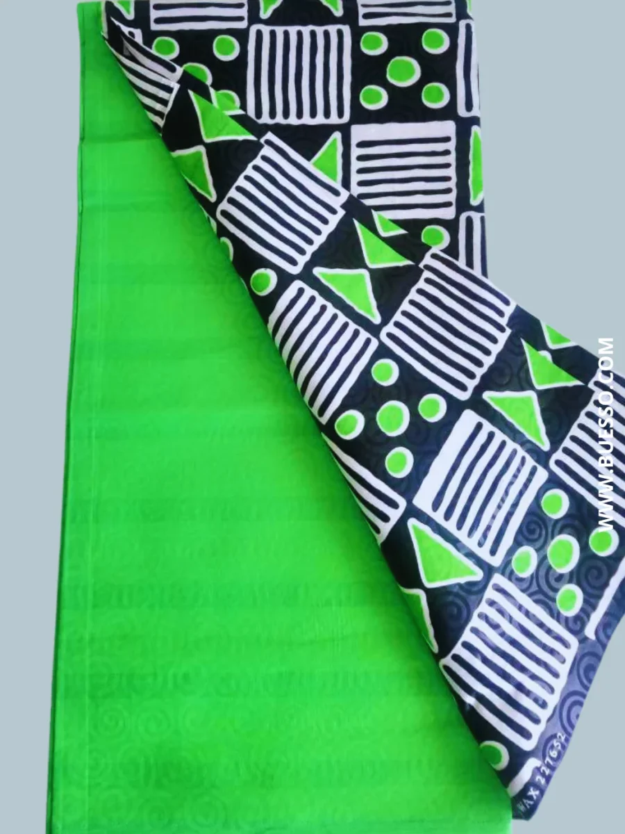 Bazin 2 TONS VERT POMME & NOIR – Image 3