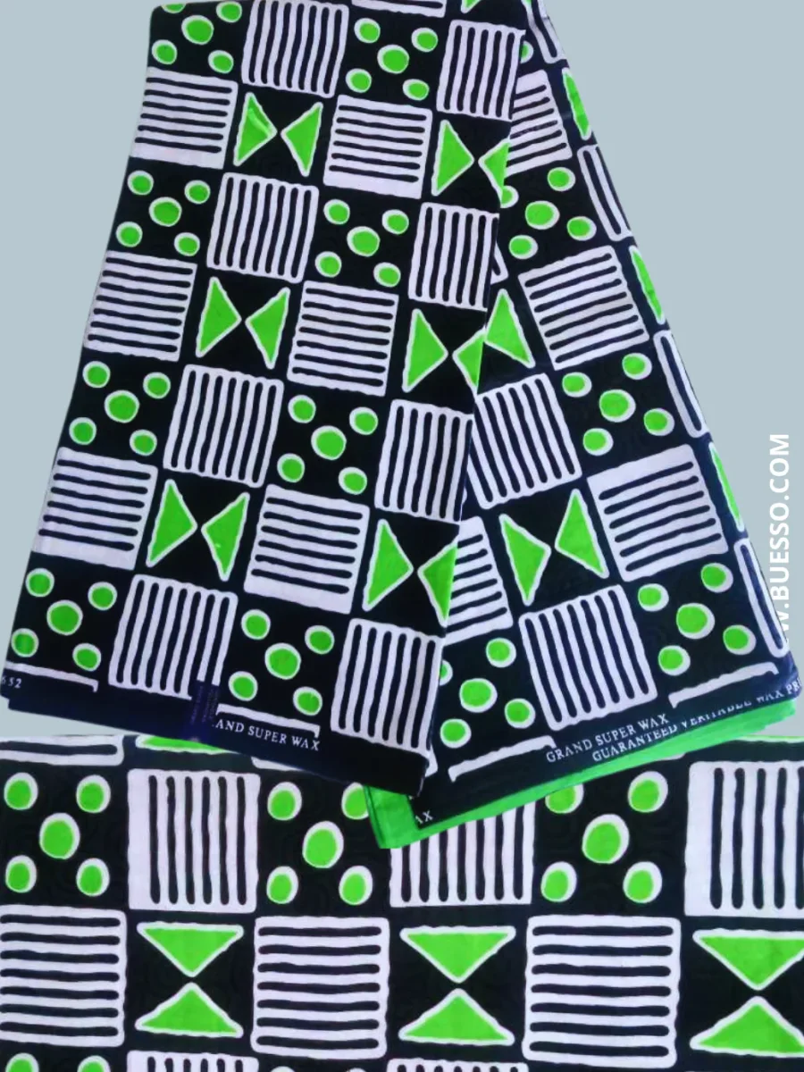 Bazin 2 TONS VERT POMME & NOIR – Image 4