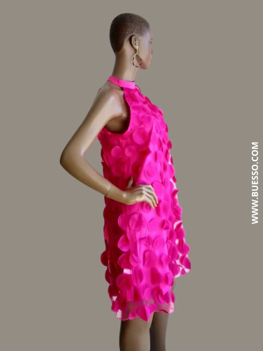 Robe tulle rose fuchsia à pois – Image 3