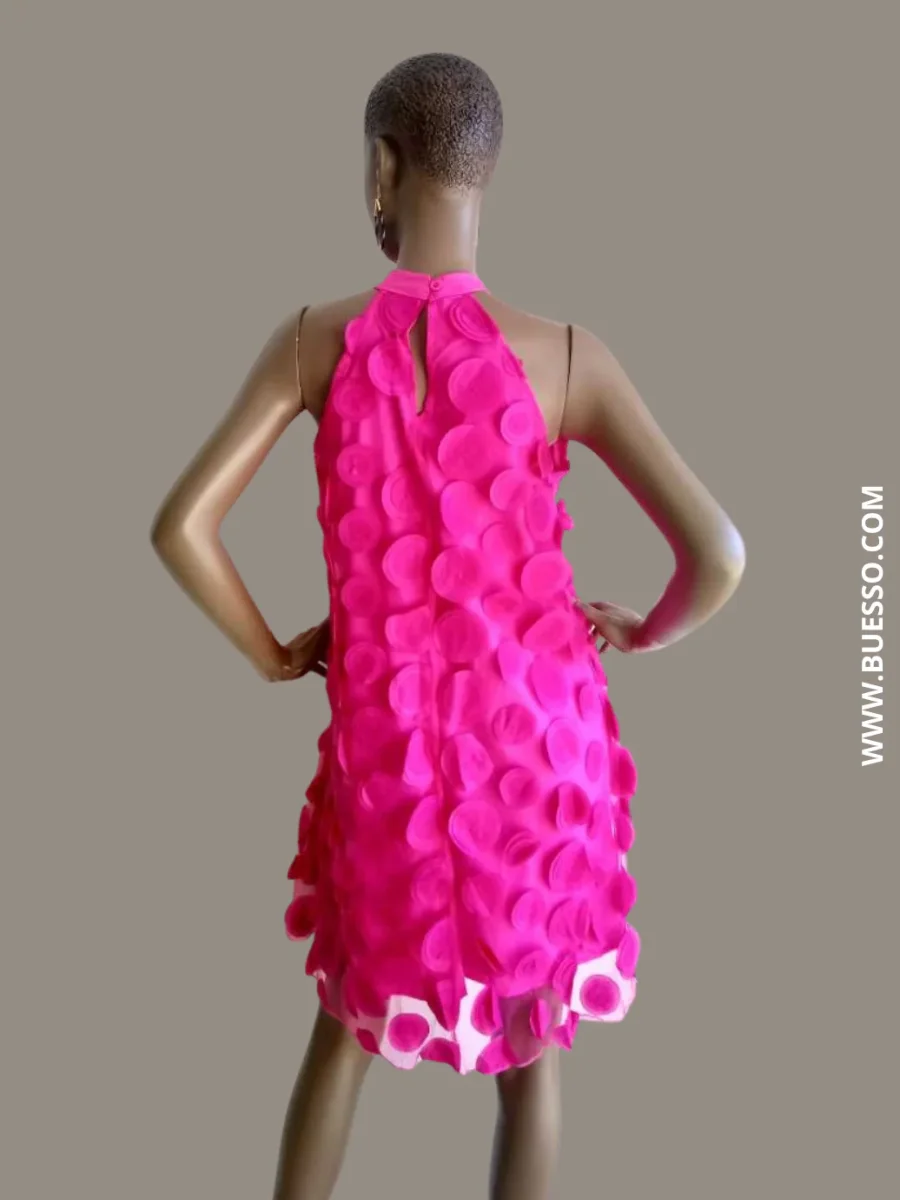 Robe tulle rose fuchsia à pois – Image 5