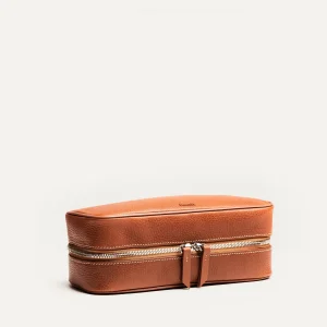 Trousse de toilette cuir ~ CLARA - COGNAC
