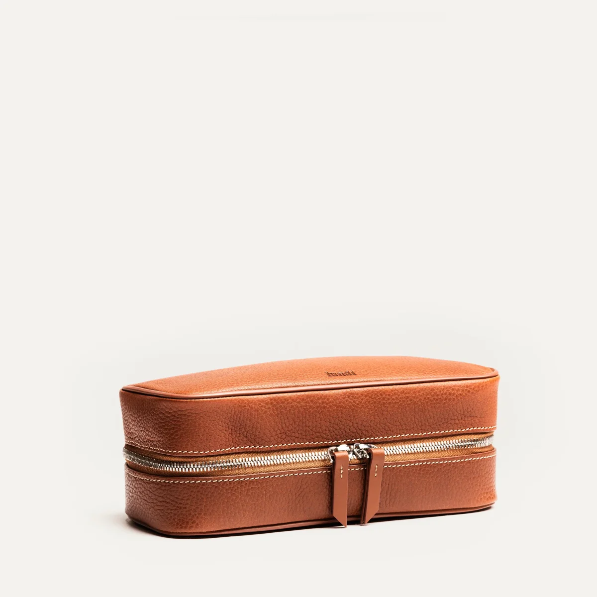 Trousse de toilette cuir ~ CLARA - COGNAC