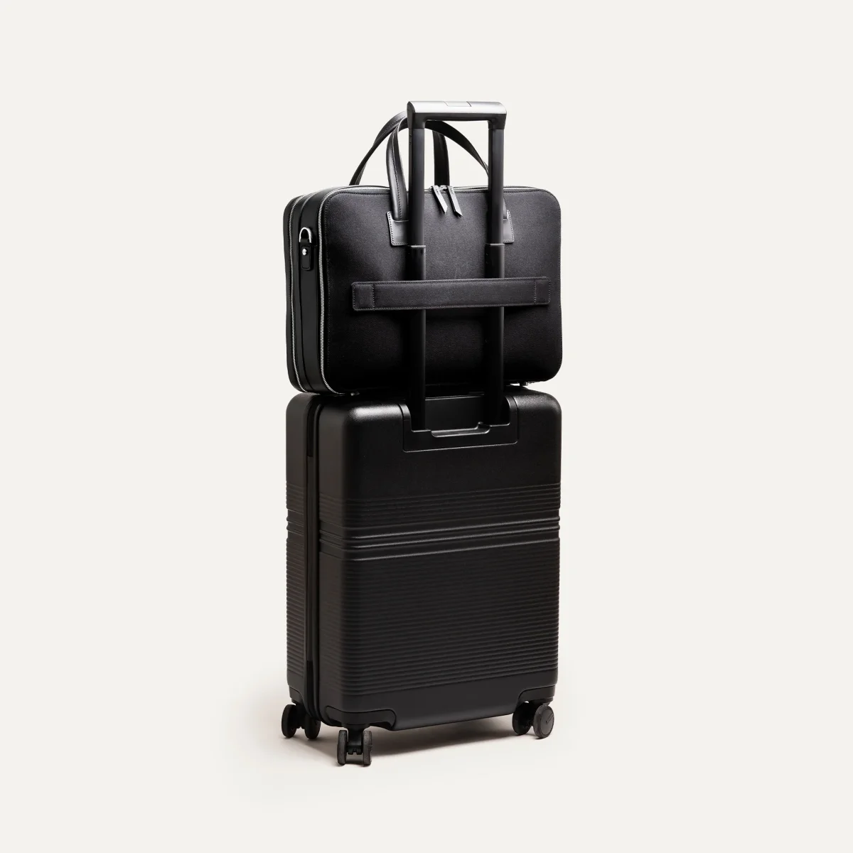 Porte documents 36 hr ~ CONALLY ~ Toile et cuir noir – Image 5