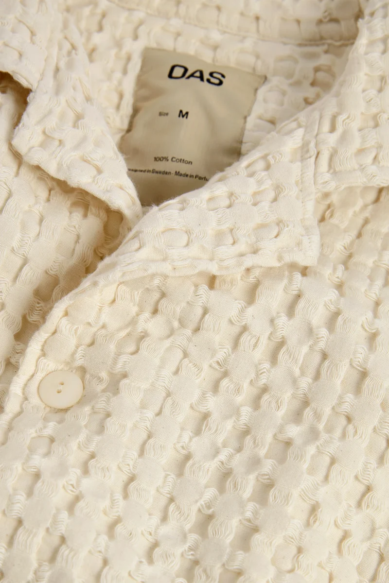 Chemise Cuba gauffrée écrue – Image 4