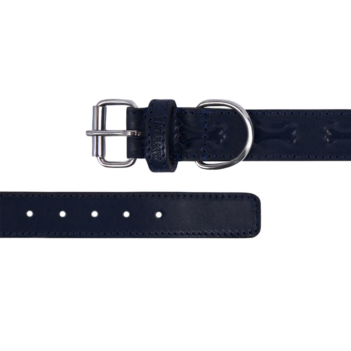 Collier pour chien en cuir Bone – Image 3