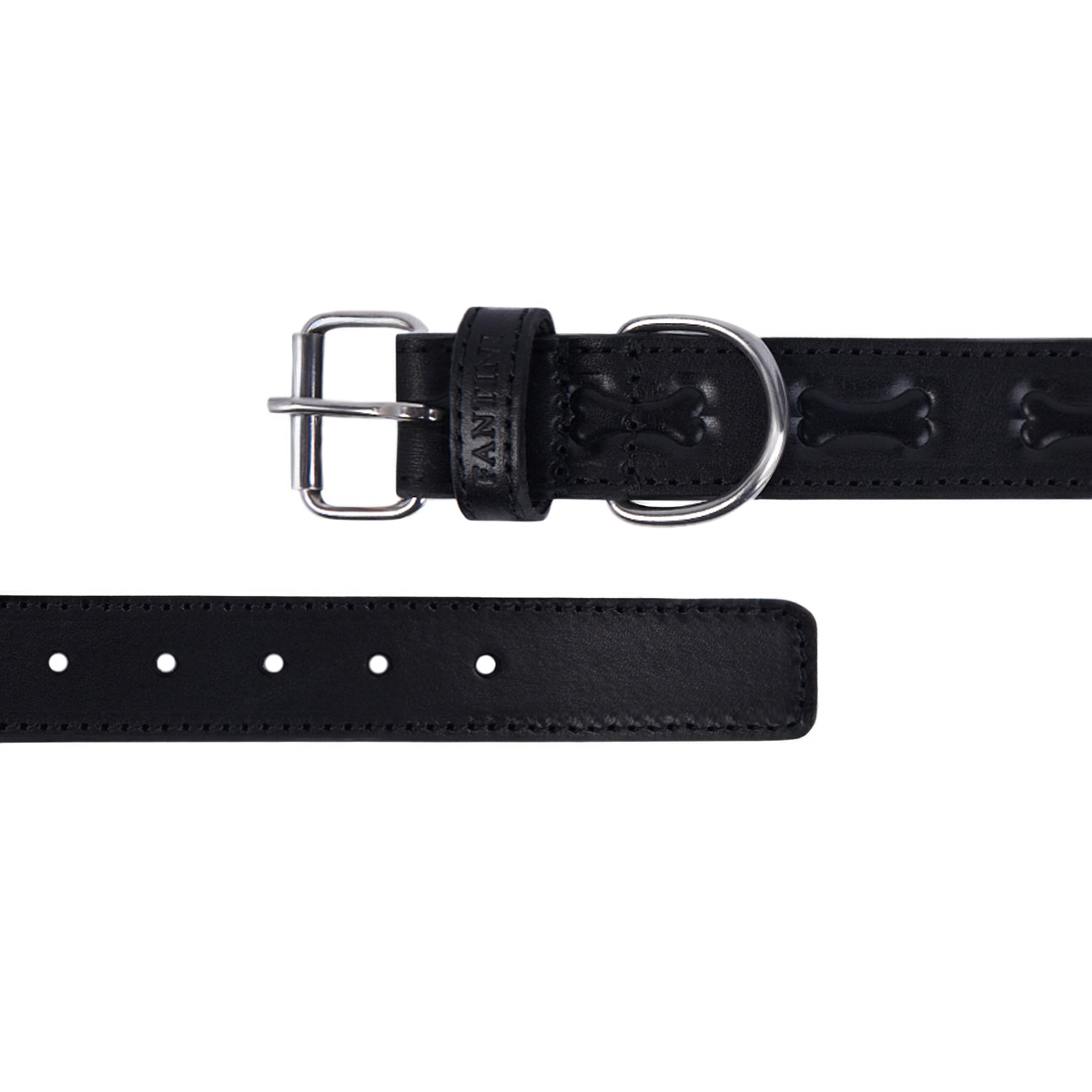 Collier pour chien en cuir Bone – Image 3