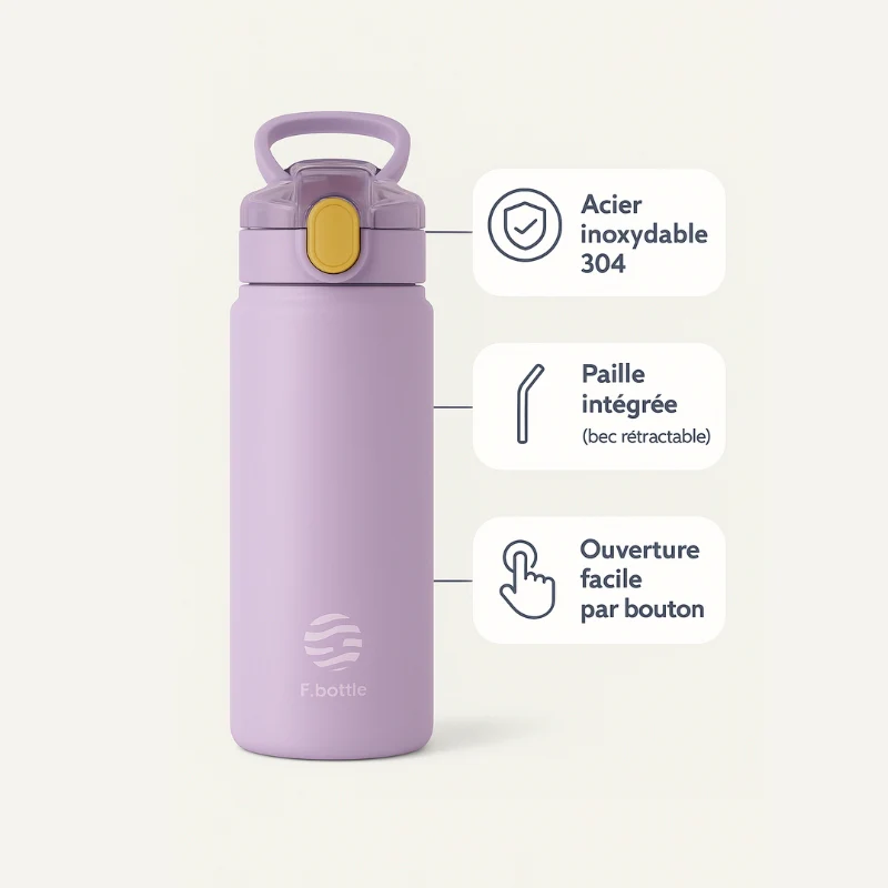 Gourde Isotherme avec Paille Intégrée – Image 5